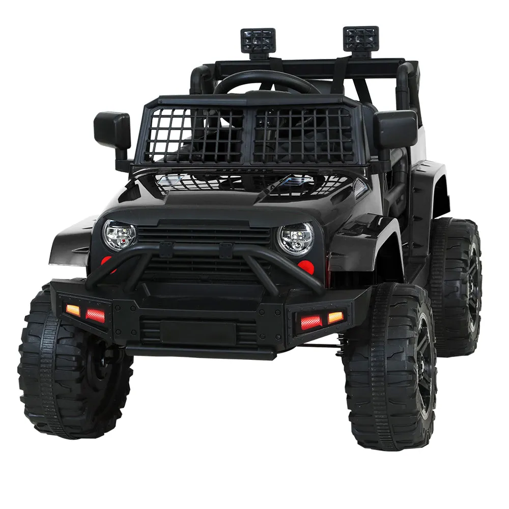 Black 12V Jeep-Inspired Kids Electric Ride On Vehicle - Rigo