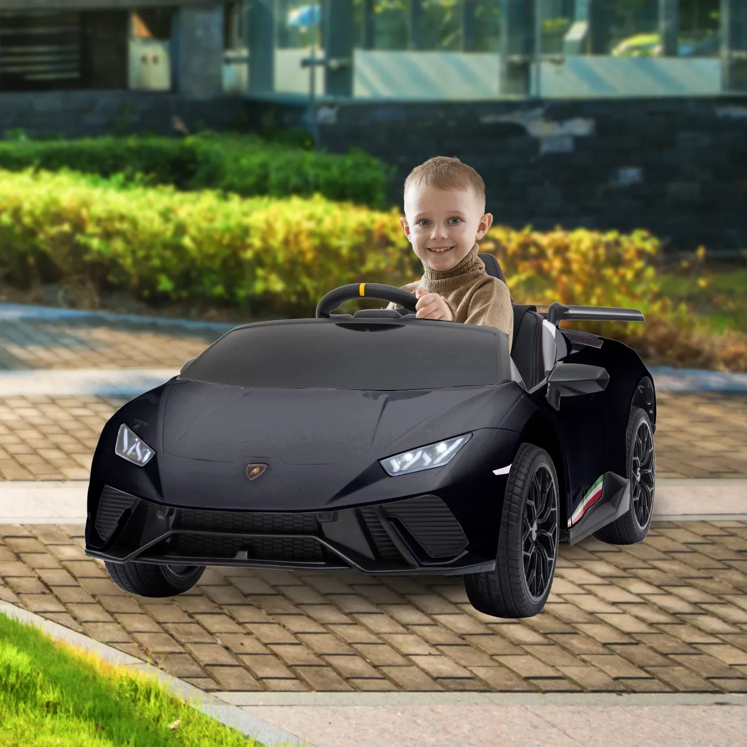 Black Lamborghini Performante Kids Electric Ride On Car, Remote