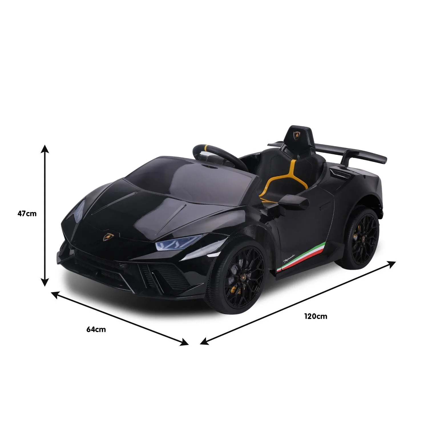 Black Lamborghini Performante Kids Electric Ride On Car, Remote