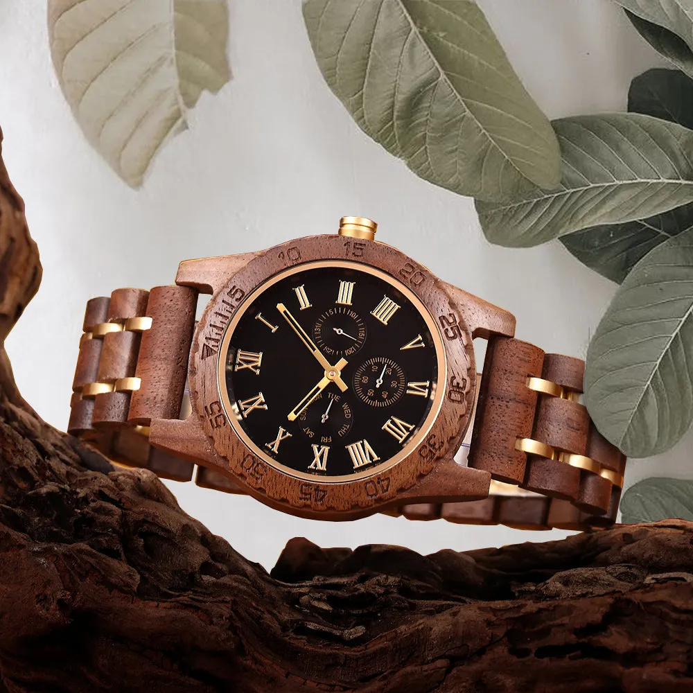 Browne - Golden Steel & Walnut Chronograph