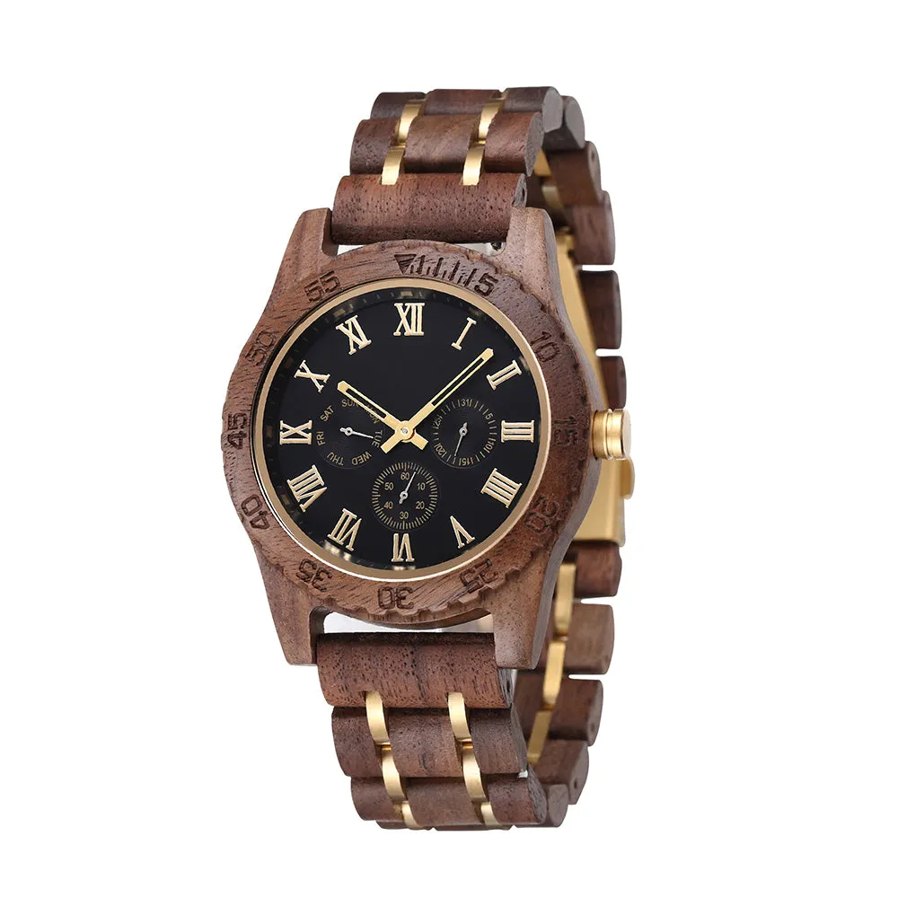 Browne - Golden Steel & Walnut Chronograph