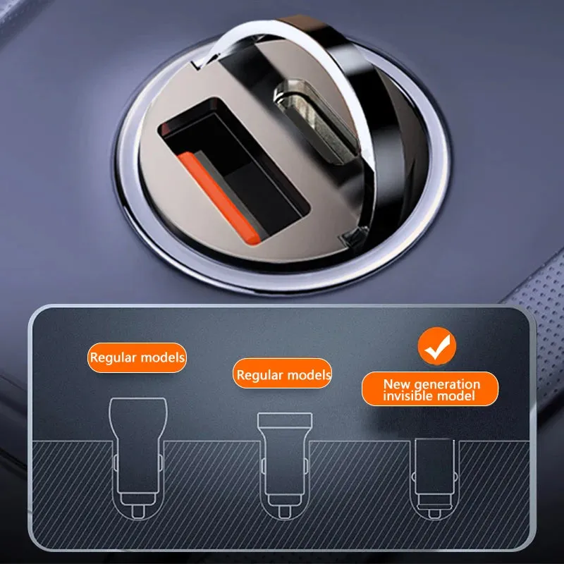 Car Charger Lighter Fast Charging for iPhone QC3.0 Mini PD USB Type C Car Phone Charger