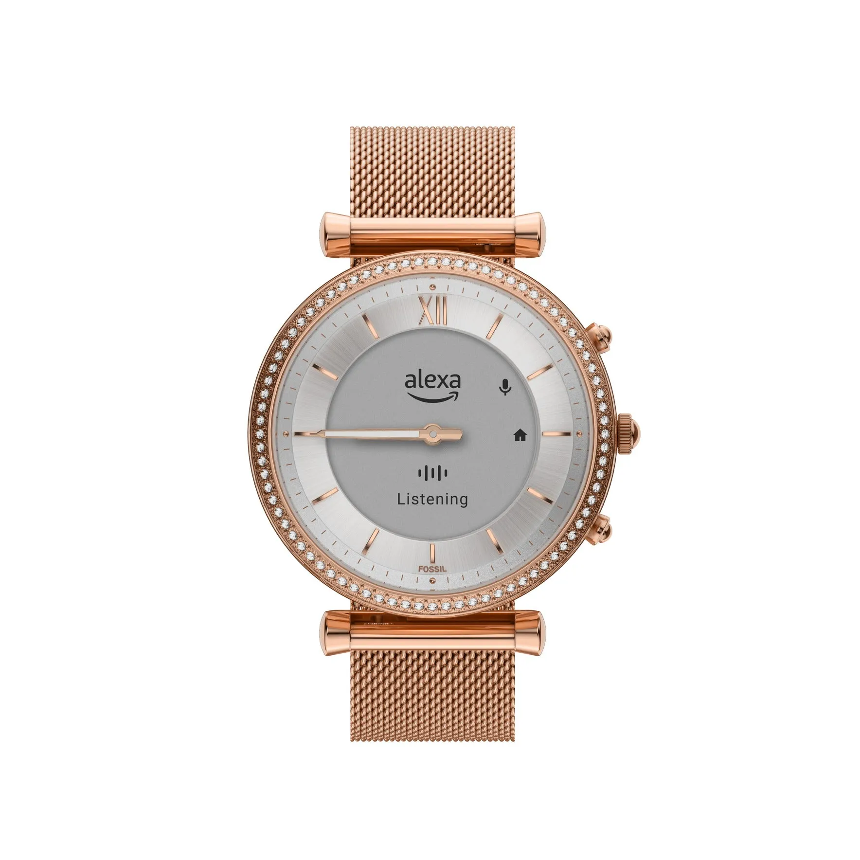 Carlie Gen 6 Hybrid Smartwatch Rose Gold-Tone Stainless Steel Mesh