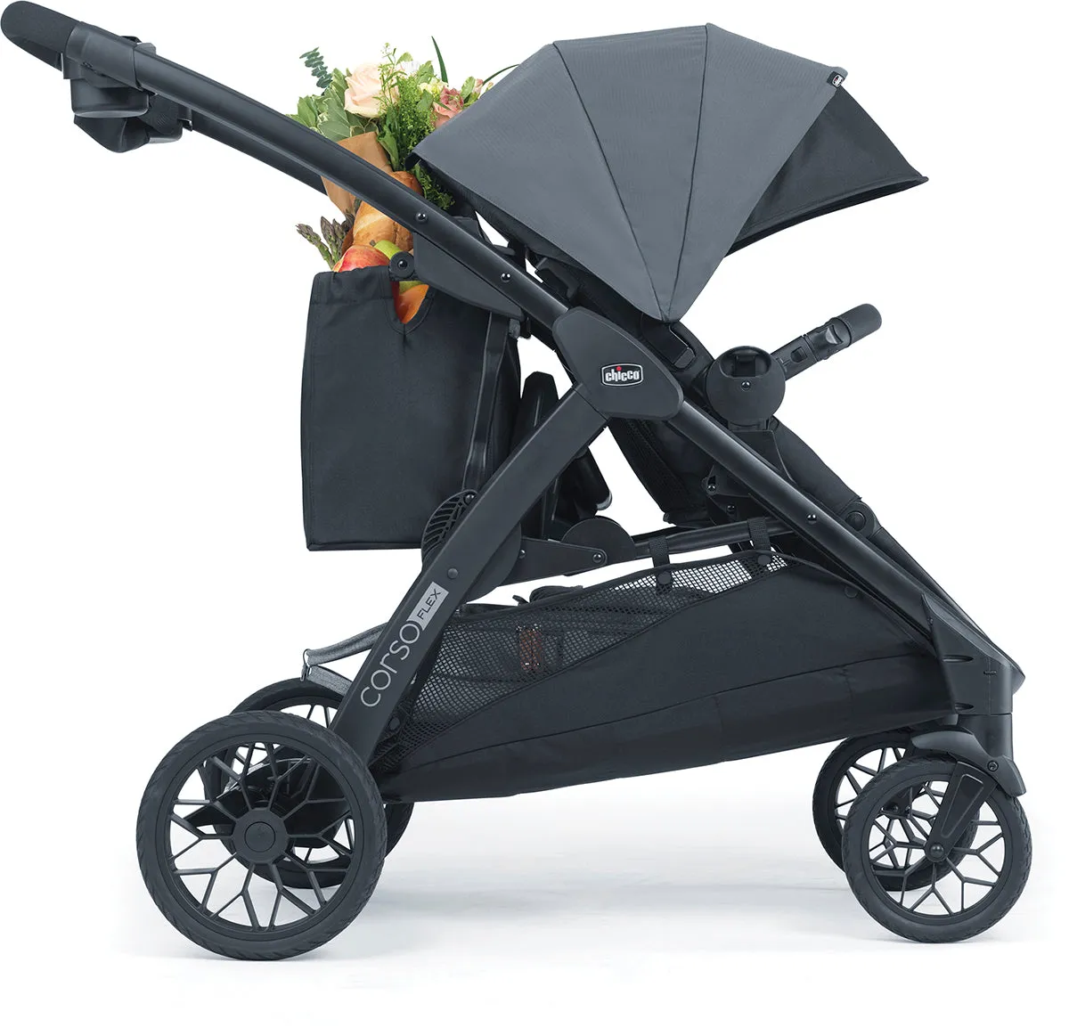 Chicco Corso Flex Single to Double Travel System Bundle - Legend / Shadow