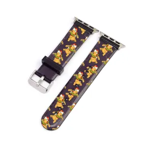 Christmas Winnie the Pooh Black Smartwatch Strap