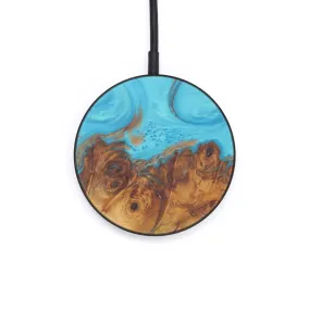 Circle Wood Resin Wireless Charger - Alev (Teal & Gold, 605389)