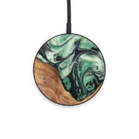 Circle Wood Resin Wireless Charger - Aline (Green, 628101)