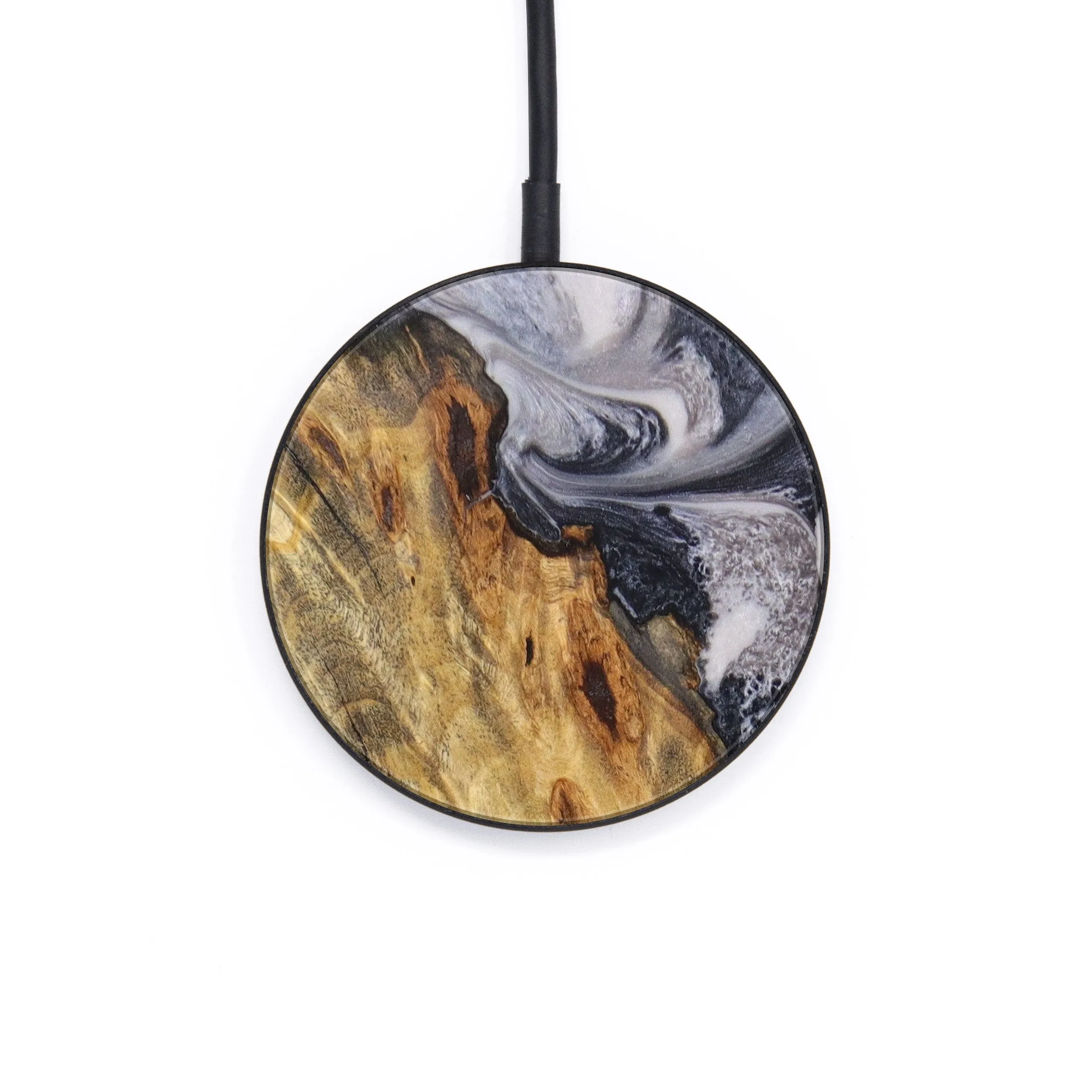 Circle Wood Resin Wireless Charger - Alvaro (Black & White, 632850)