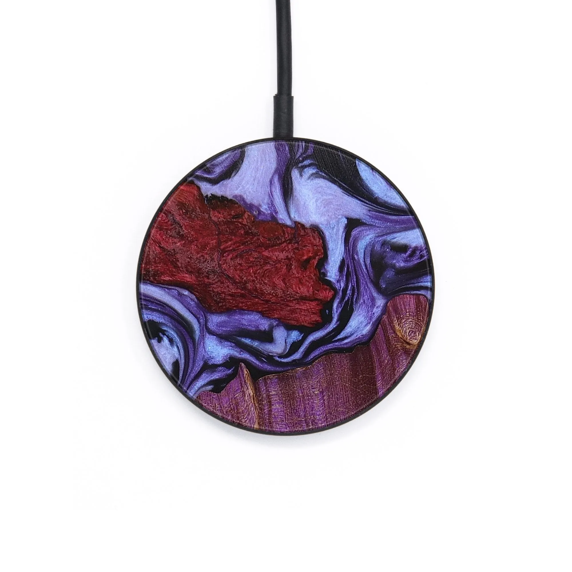 Circle Wood Resin Wireless Charger - Anthony (Purple, 651126)