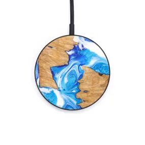 Circle Wood Resin Wireless Charger - August (Blue, 640695)