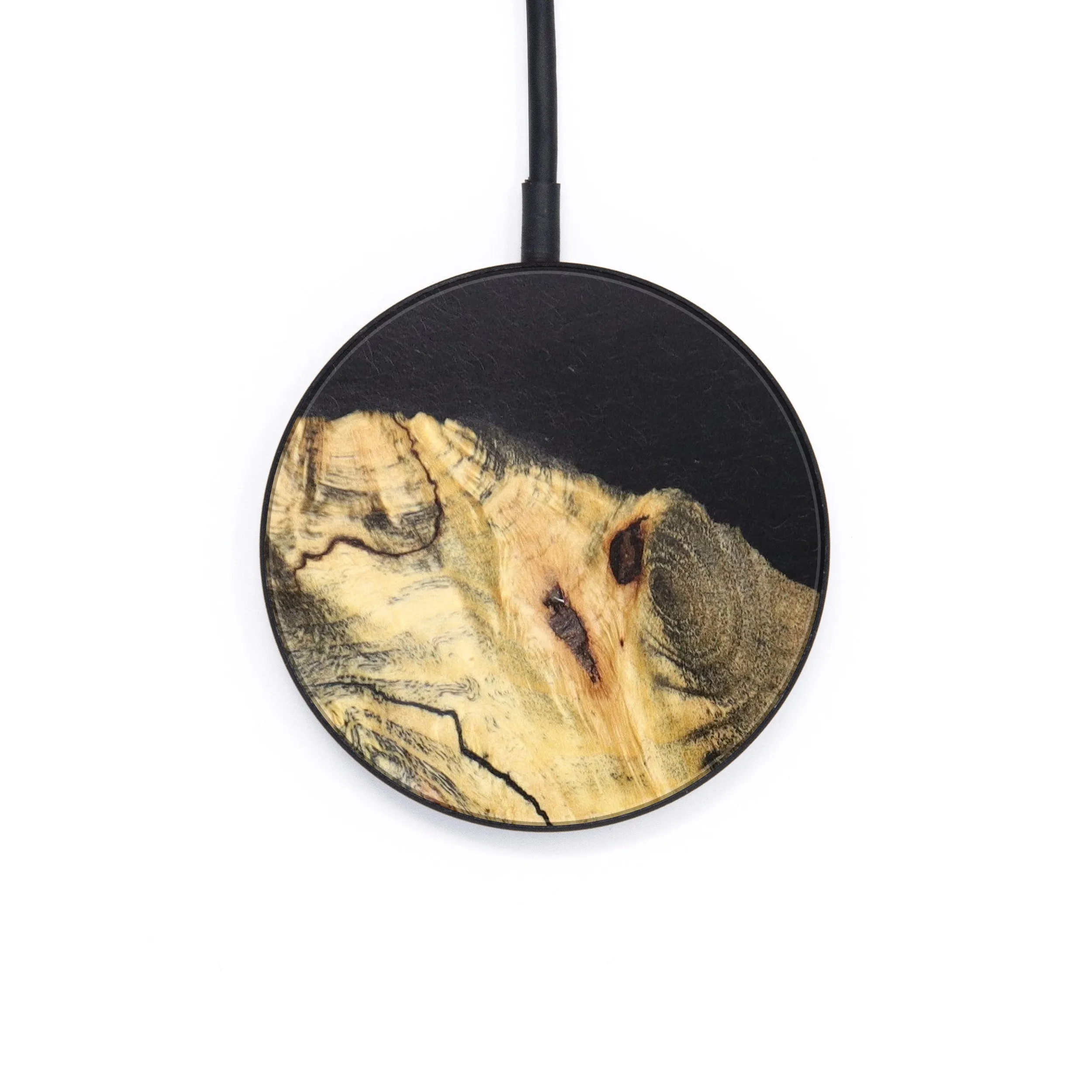 Circle Wood Resin Wireless Charger - Brenton (Black & White, 626685)