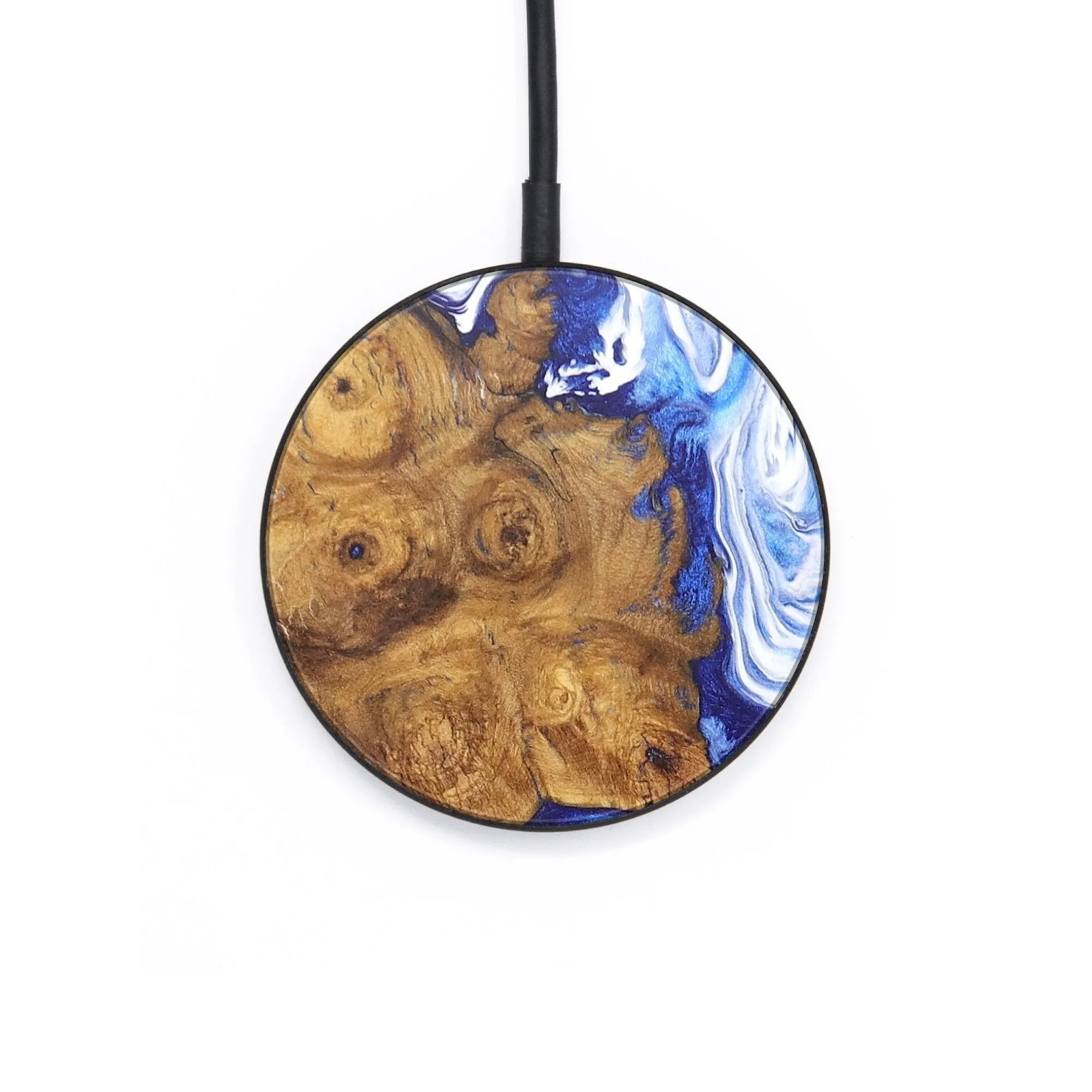 Circle Wood Resin Wireless Charger - Chloe (Blue, 704810)