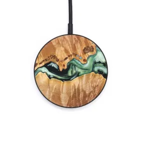 Circle Wood Resin Wireless Charger - Dolly (Green, 631638)