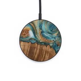 Circle Wood Wireless Charger - Phillie (Teal & Gold, 730838)