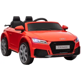 Compatible for 12V Rechargeable Battery Ride On Car w/ Remote Forward Reverse Lights Horn MP3 Player Red w/ Seat Belt Audi TT RS