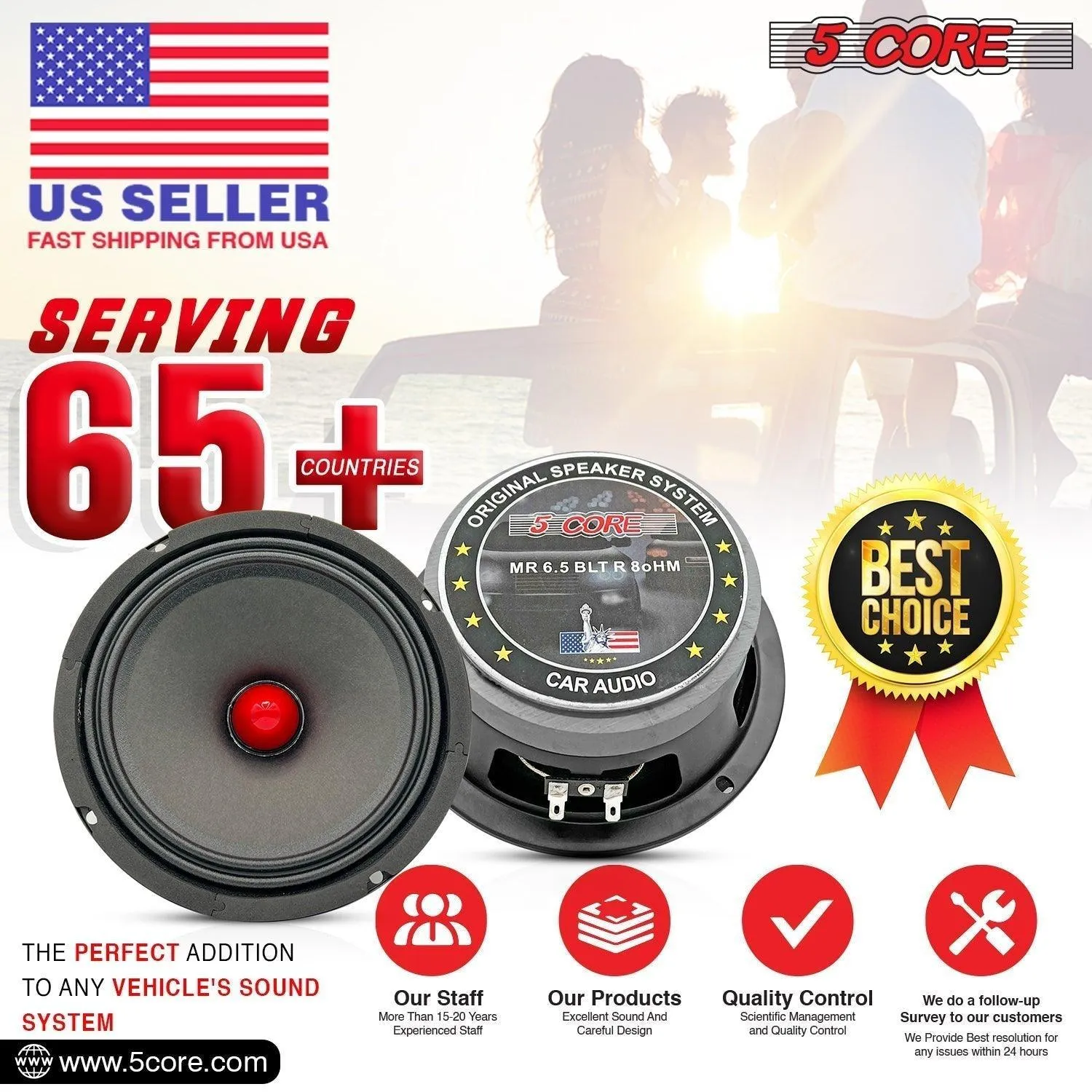 Copy of 5 Core 4pcs Speaker Woofer with Super Bullet Tweeter, Max