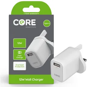 Core Essentials Type-A 12w Wall Charger