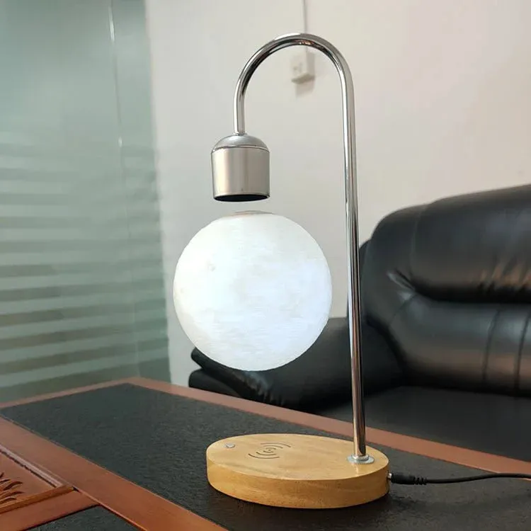 Creative Silver/Black Iron 3D Levitating Moon LED Table Lamp