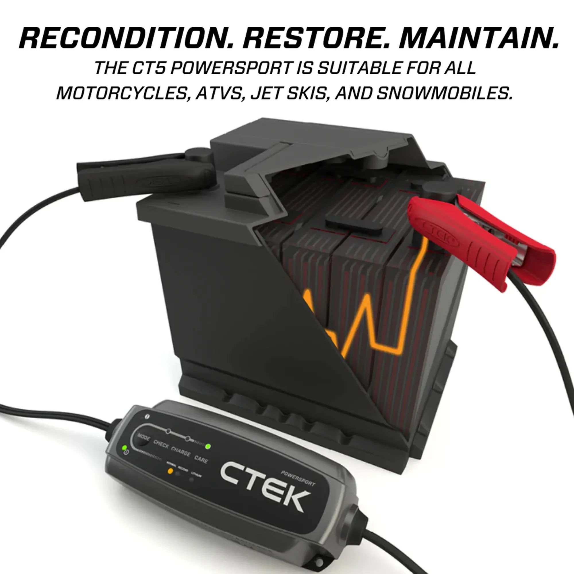 CTEK CT5 POWERSPORT 12V 2.3A Battery Charger & Maintainer for LA and Lithium (Barcode: 7340103403104 )