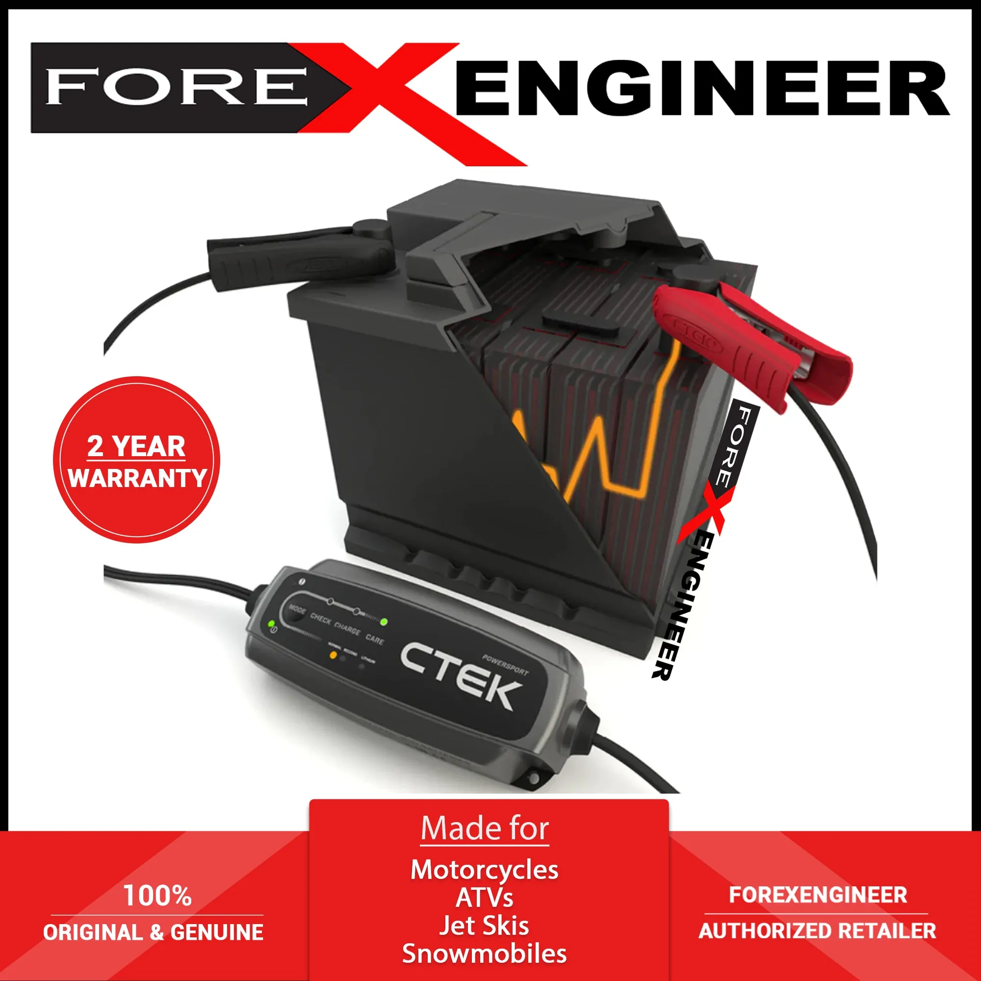 CTEK CT5 POWERSPORT 12V 2.3A Battery Charger & Maintainer for LA and Lithium (Barcode: 7340103403104 )