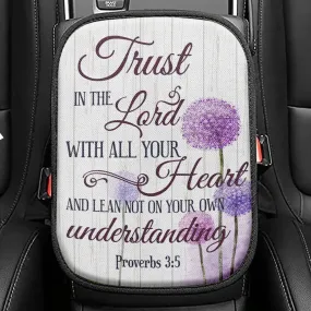 Dandelion Just Breathe Vertical Seat Box Cover, Bible Verse Car Center Console Cover, Scripture Interior Car Accessories