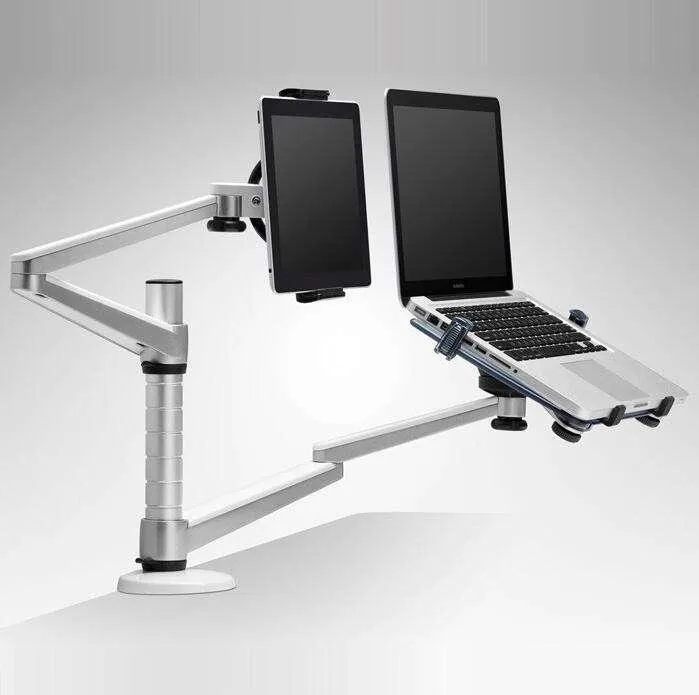 Desk Aluminum Laptop Dual Stand10-15" laptop & 7-10" Tablets Tarzan II