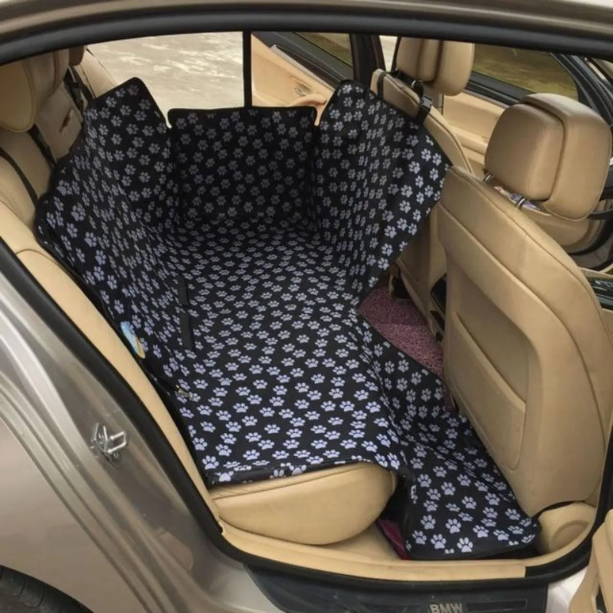 Dog Waterproof Car Seat Cover With Paw Prints