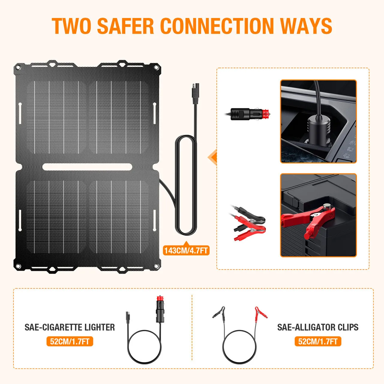 EBL 25W Solar Panel Maintainer for Car