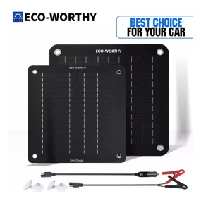 ECO-WORTHY 5W Solar Panel Car Battery & Trickle Charger