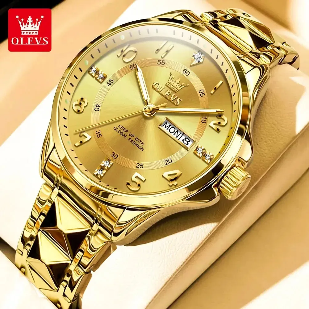 Elegance® 2910 Classic Luxury Quartz Couple Watch For Men Women Waterproof Stainless Steel Hand Clock Diamond Number Dial Watch