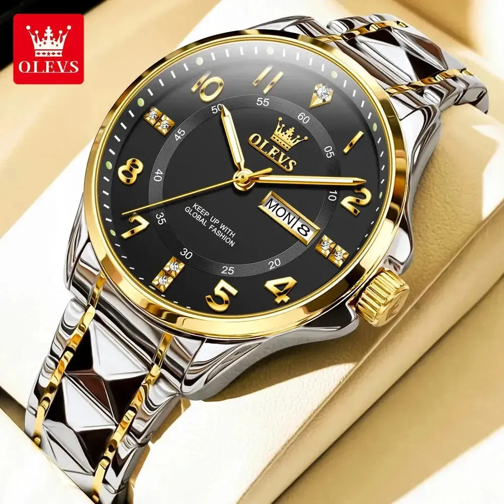 Elegance® 2910 Classic Luxury Quartz Couple Watch For Men Women Waterproof Stainless Steel Hand Clock Diamond Number Dial Watch