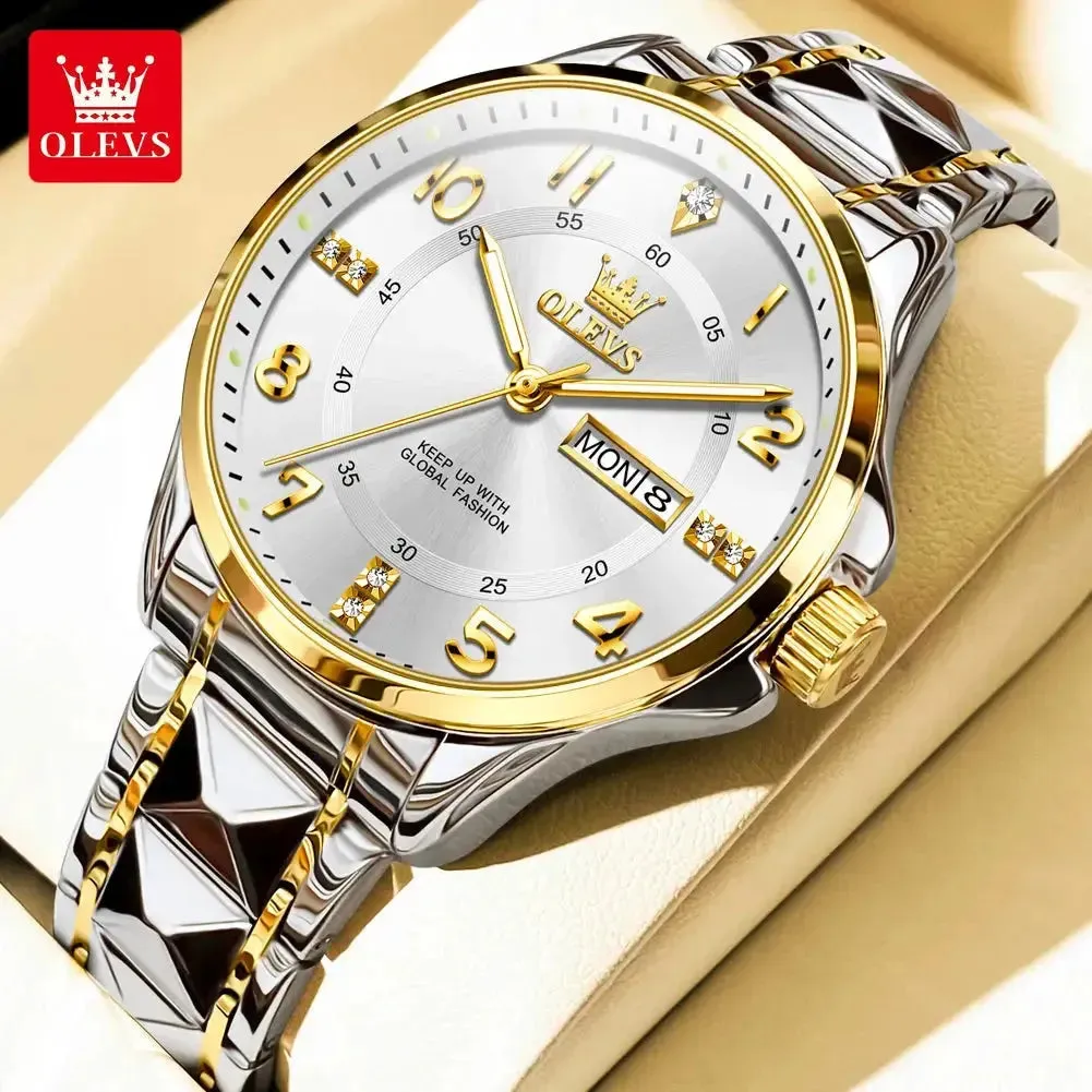 Elegance® 2910 Classic Luxury Quartz Couple Watch For Men Women Waterproof Stainless Steel Hand Clock Diamond Number Dial Watch