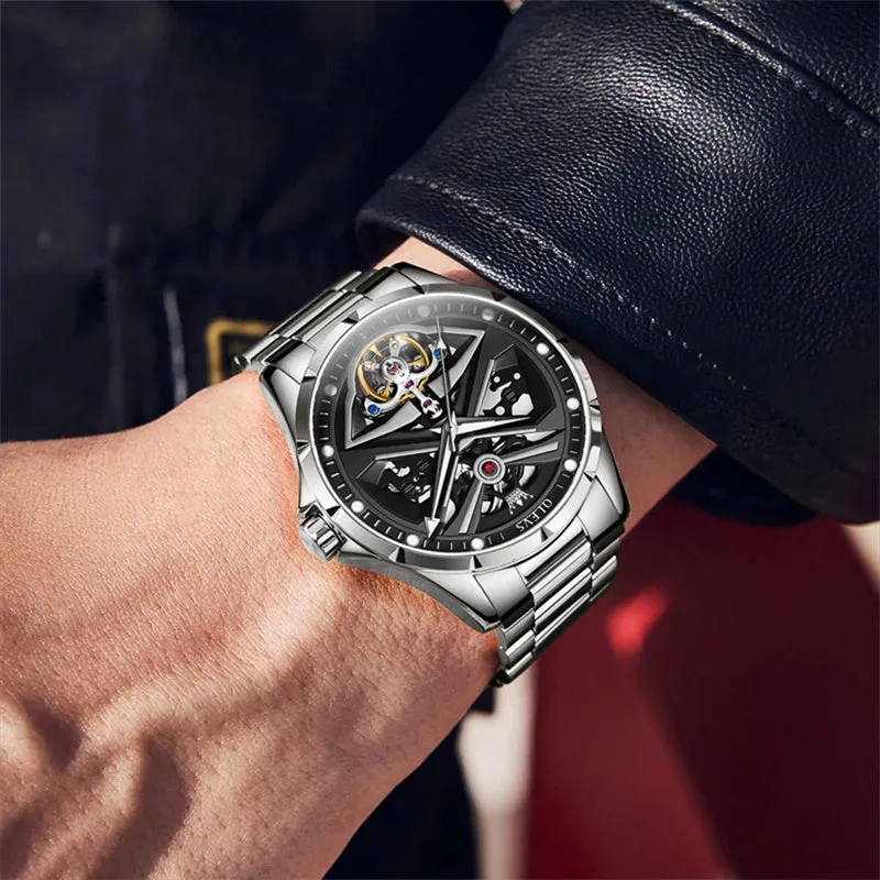 Elegance® 6655 Top Brand Men Tourbillon Mechanical Watches Automatic Self-Wind Waterproof Wristwatches Luminous Relogio Masculino New