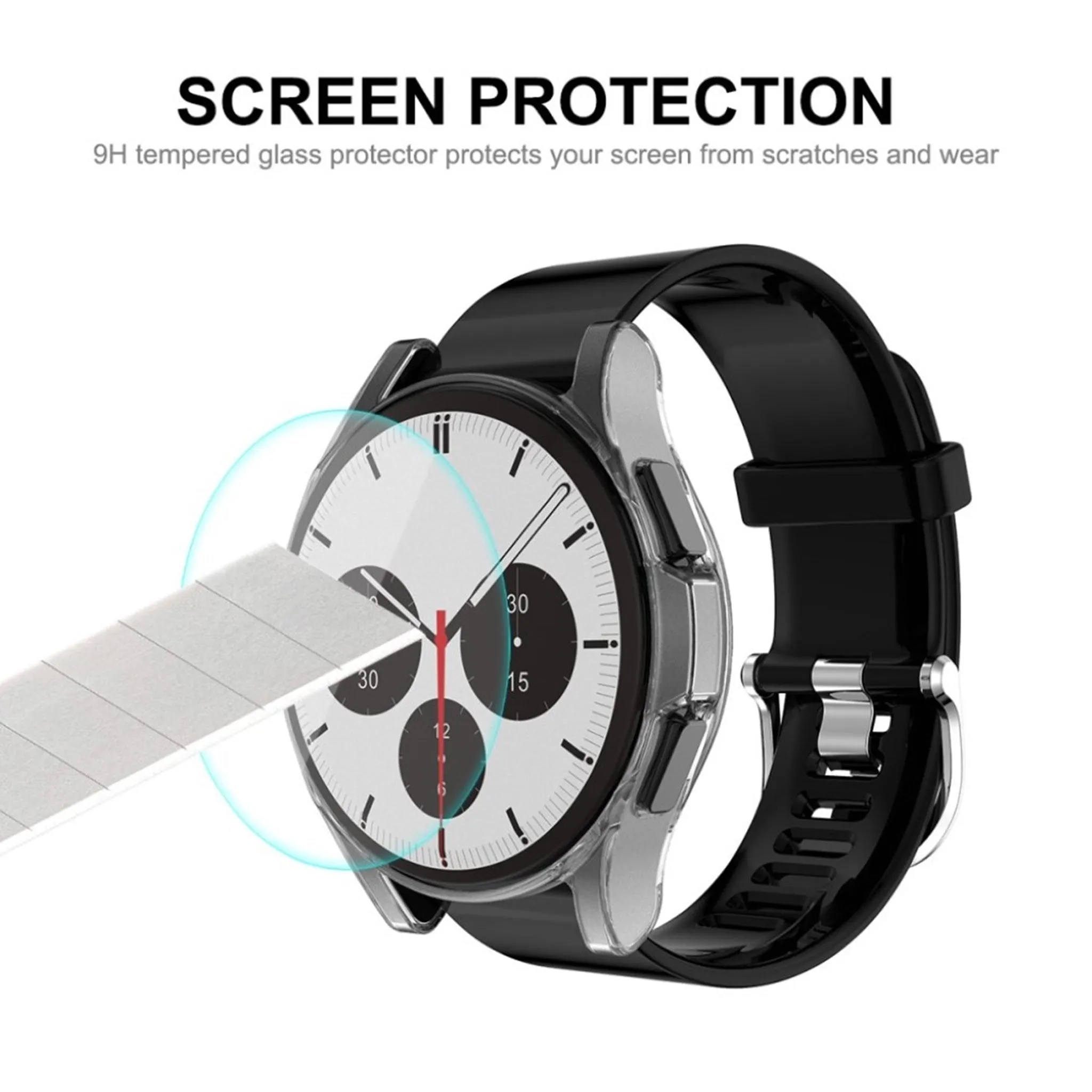 ENKAY Samsung Galaxy Watch 4 Classic (42mm) TPU cover   tempered glass screen protector