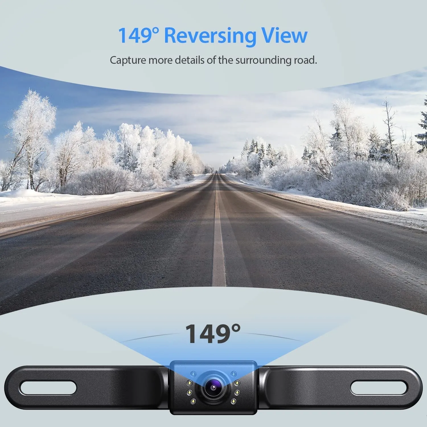 Erapta A43 Backup Camera, 4.3”HD 1080P Rear View Monitor Kit with IP69 Waterproof, Night Vision, DIY Grid Lines for Car Truck Minivan