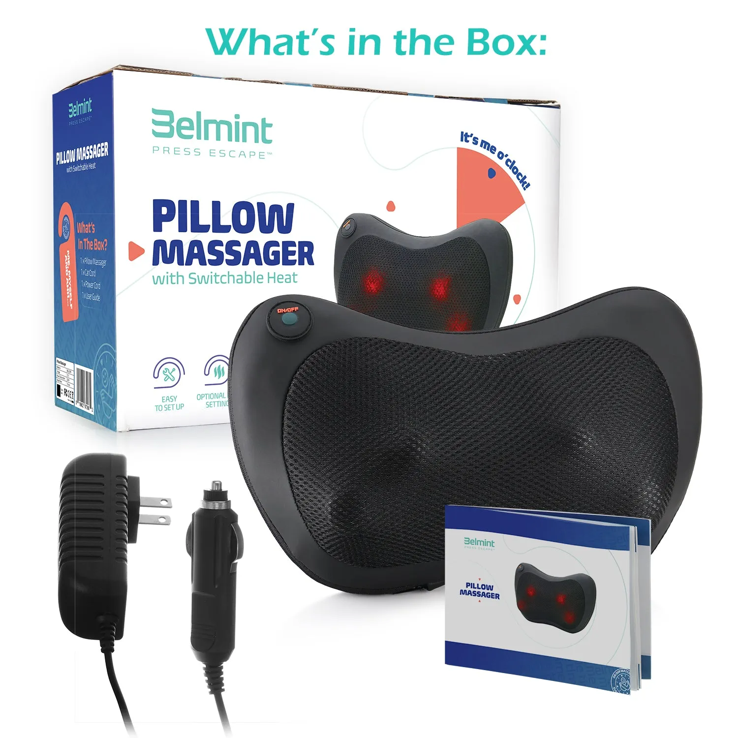 Ergonomic Heated Pillow Massager