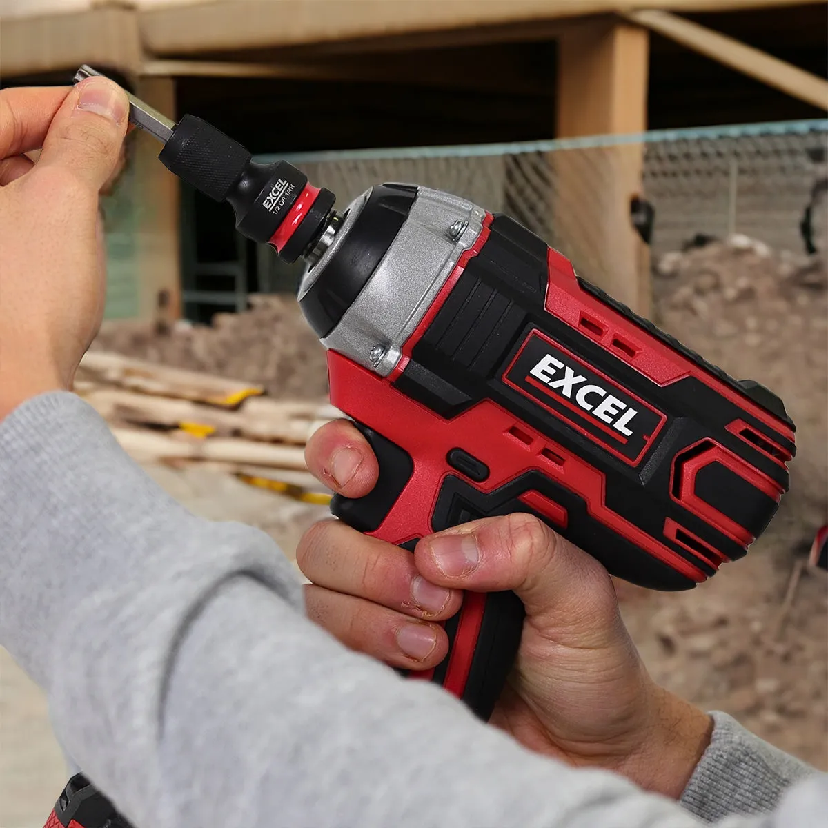 Excel 18V Cordless 1/2" Impact Wrench with Impact Socket