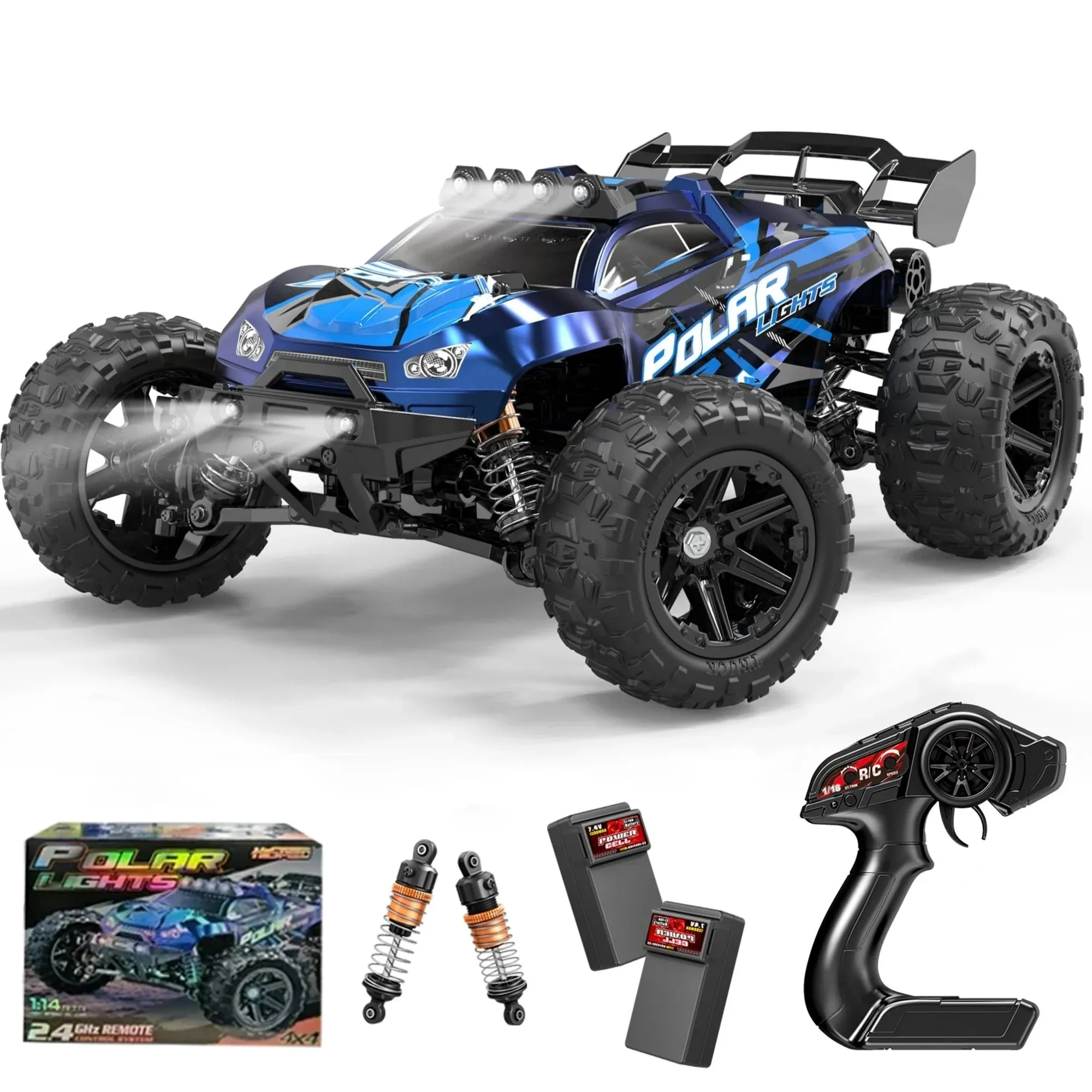 FAGINEY HS14322 RC Cars for Adults Fast 40 MPH 1:14 Waterproof Off-Road RC Truck, Blue