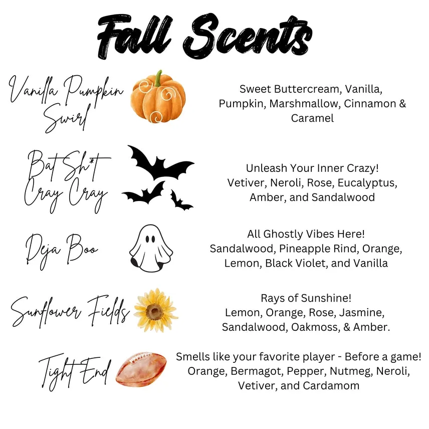 Fall Scent Car Diffusers | 18 Scents