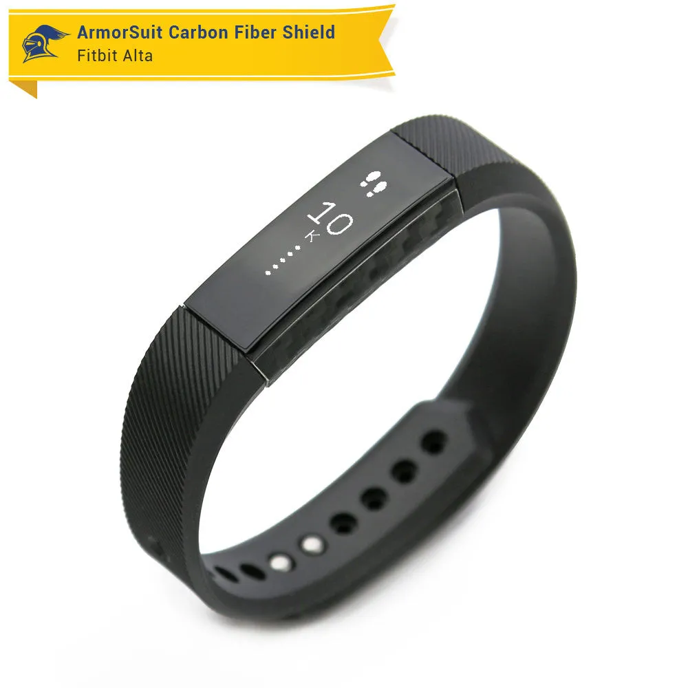 Fitbit Alta Screen Protector   Black Carbon Fiber Skin