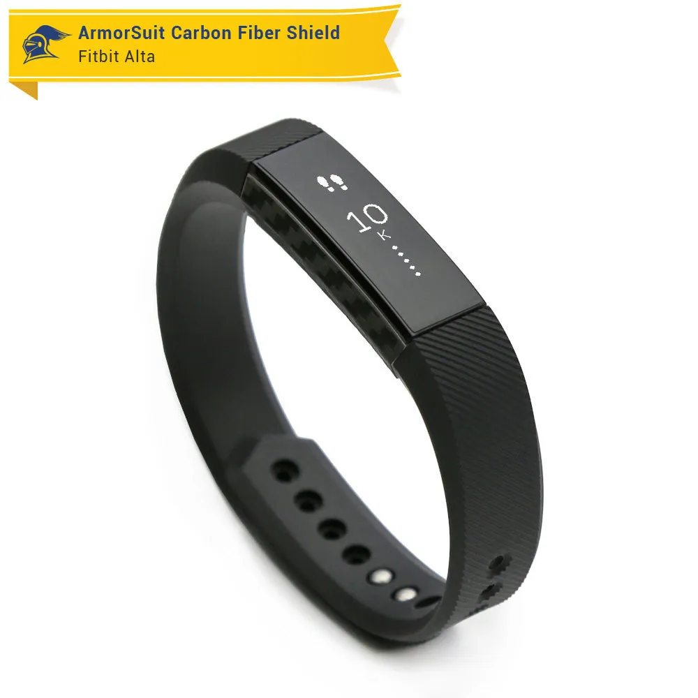 Fitbit Alta Screen Protector   Black Carbon Fiber Skin