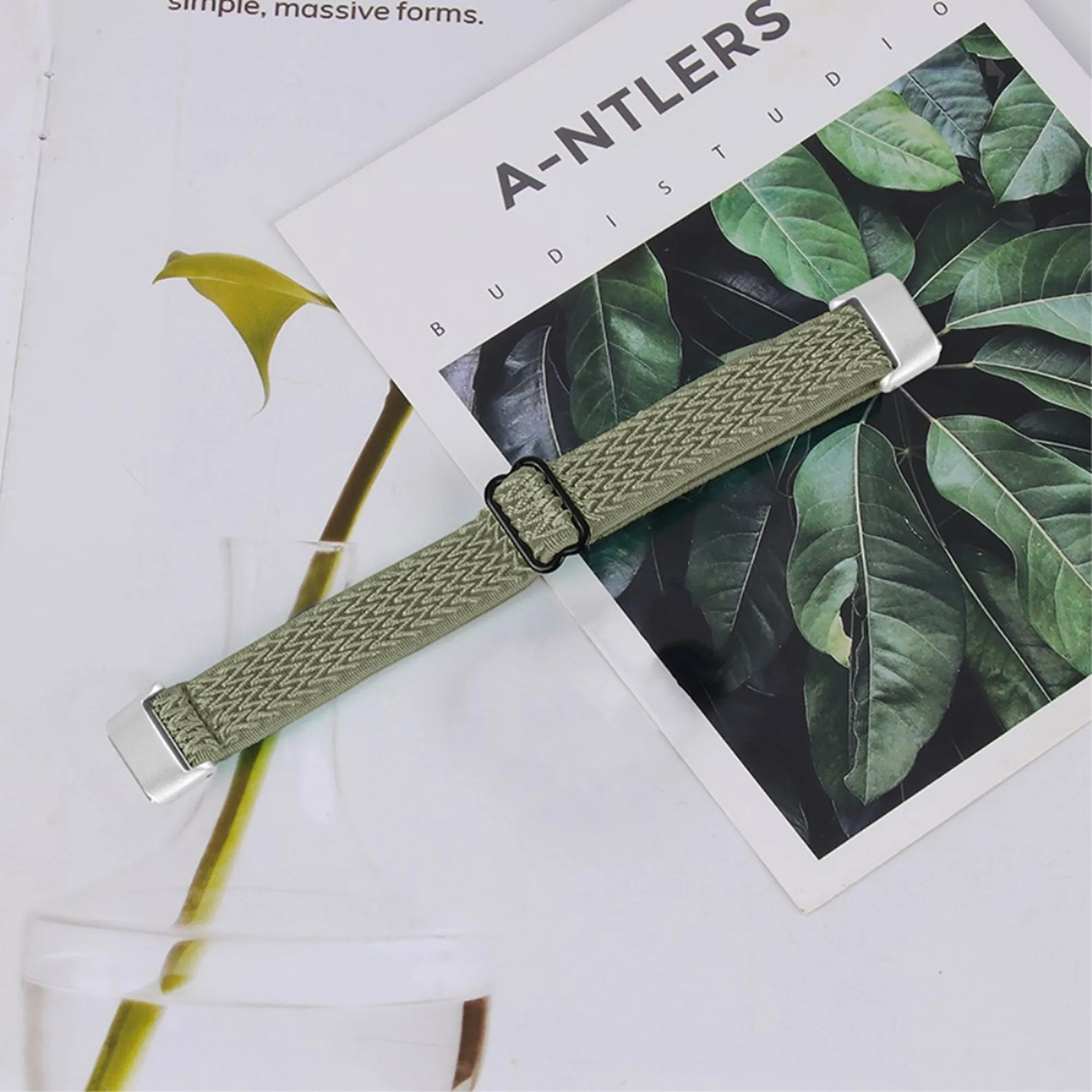 Fitbit Luxe nylon elastic watch strap - Olive Green