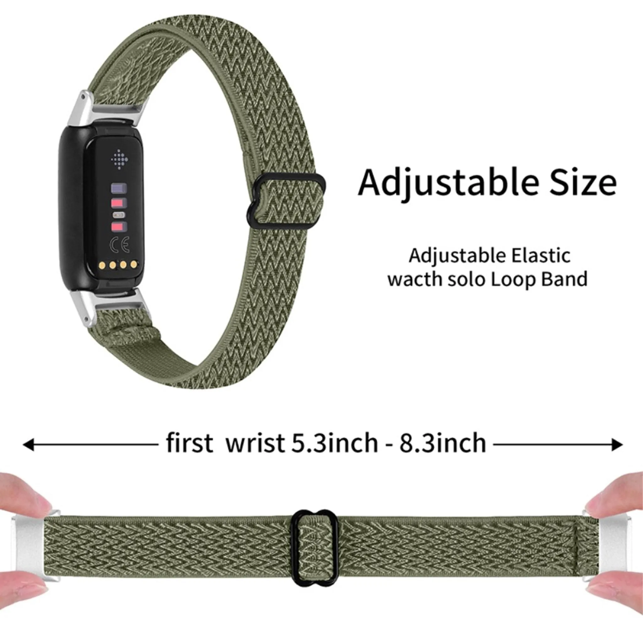 Fitbit Luxe nylon elastic watch strap - Olive Green