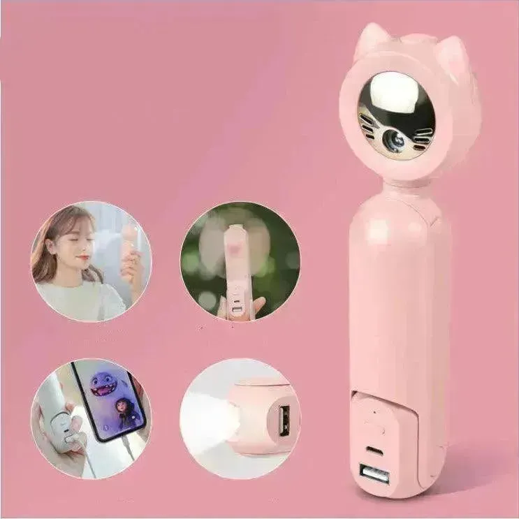 Five-in-one Multi-function Combination Hand-held Hydrating Fan