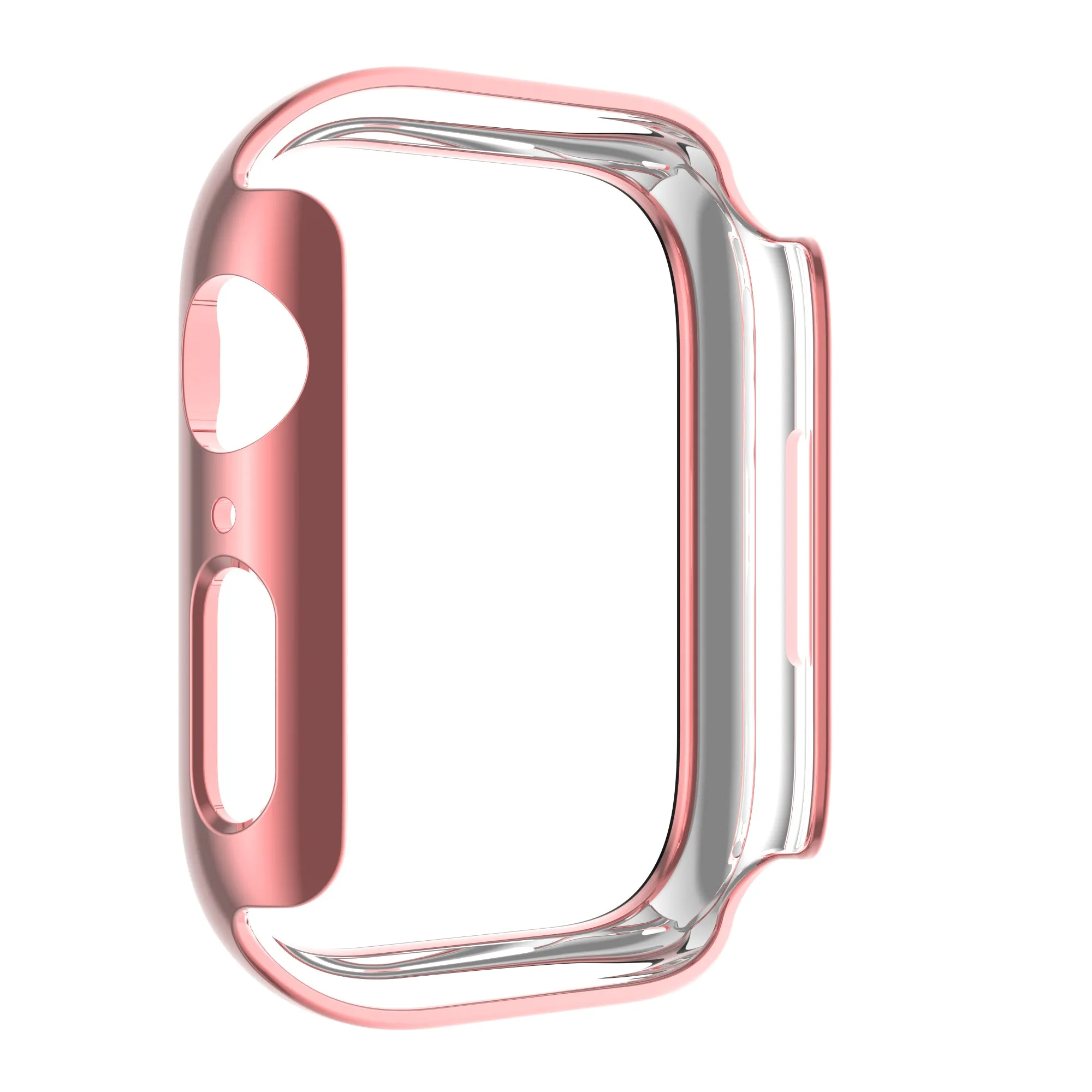 For Apple Watch iWatch Series 7 Case 45mm Tempered Glass Shockproof Full Cover -Pink