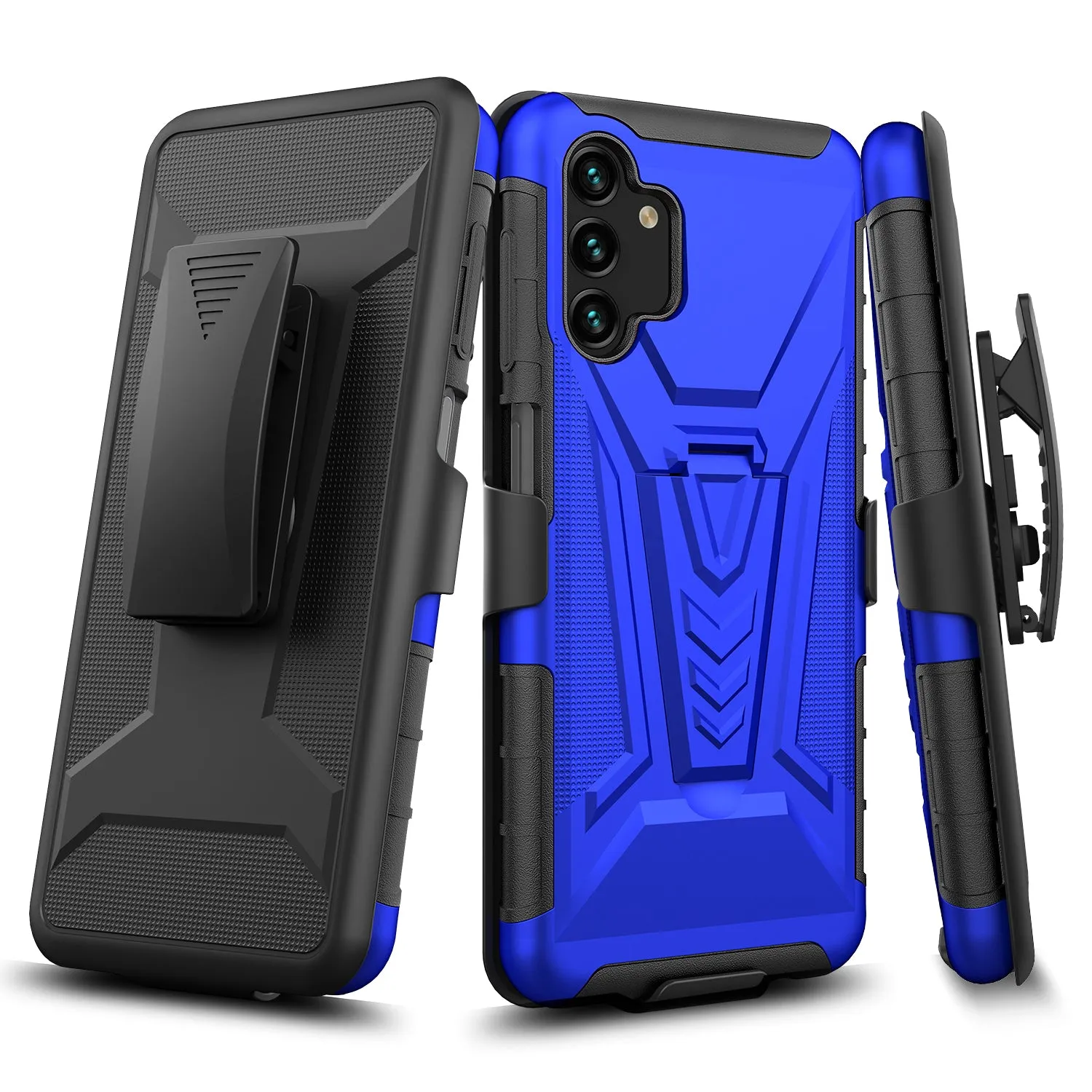 For Samsung Galaxy A14 5G Case ,A14 5G Case with Tempered Glass Screen Protector Heavy Duty Protective Phone Case,Built-in Kickstand Rugged Shockproof Protective Phone Case - Blue