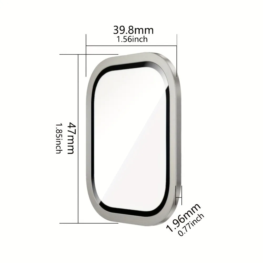 For Watch Ultra Screen Protector 49mm Protective Film, HD Tempered Glass   Metal Frame Waterproof Bubble-free Super Thin Protective Cover Bumper Accessories Anti-Scratch