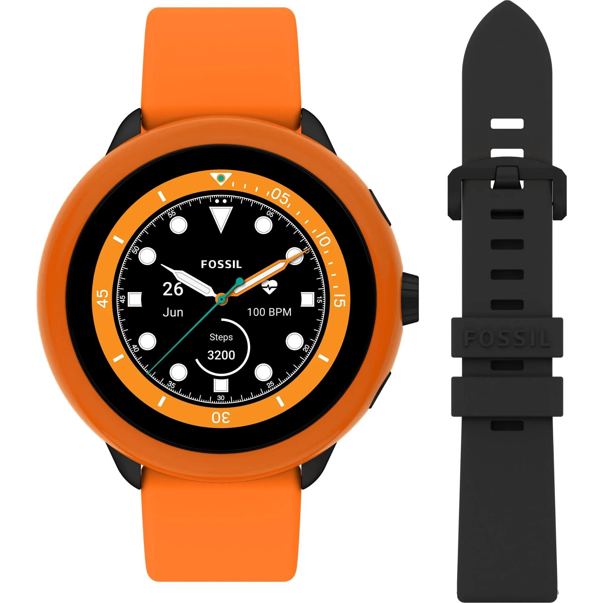 Fossil Gen 6 Smartwatch Wellness Edition Set (Orange/Black)