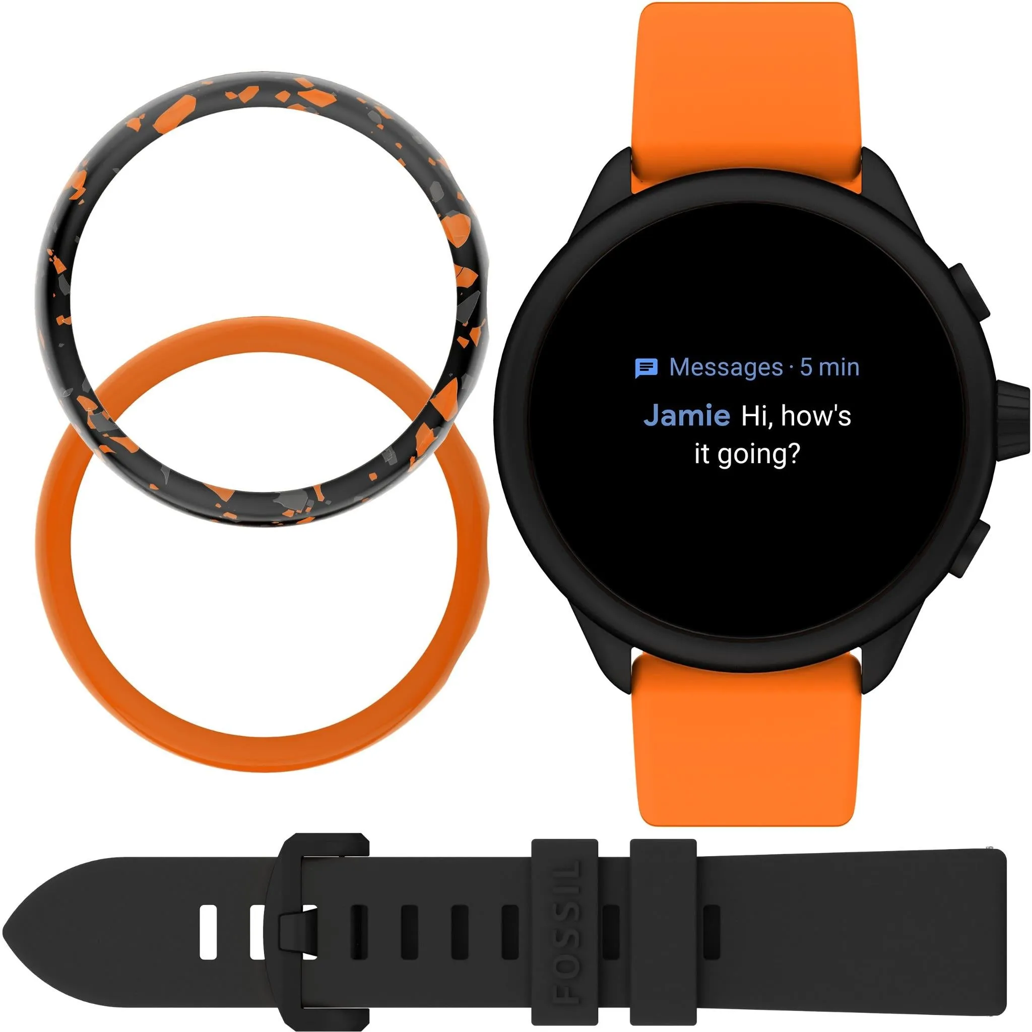 Fossil Gen 6 Smartwatch Wellness Edition Set (Orange/Black)