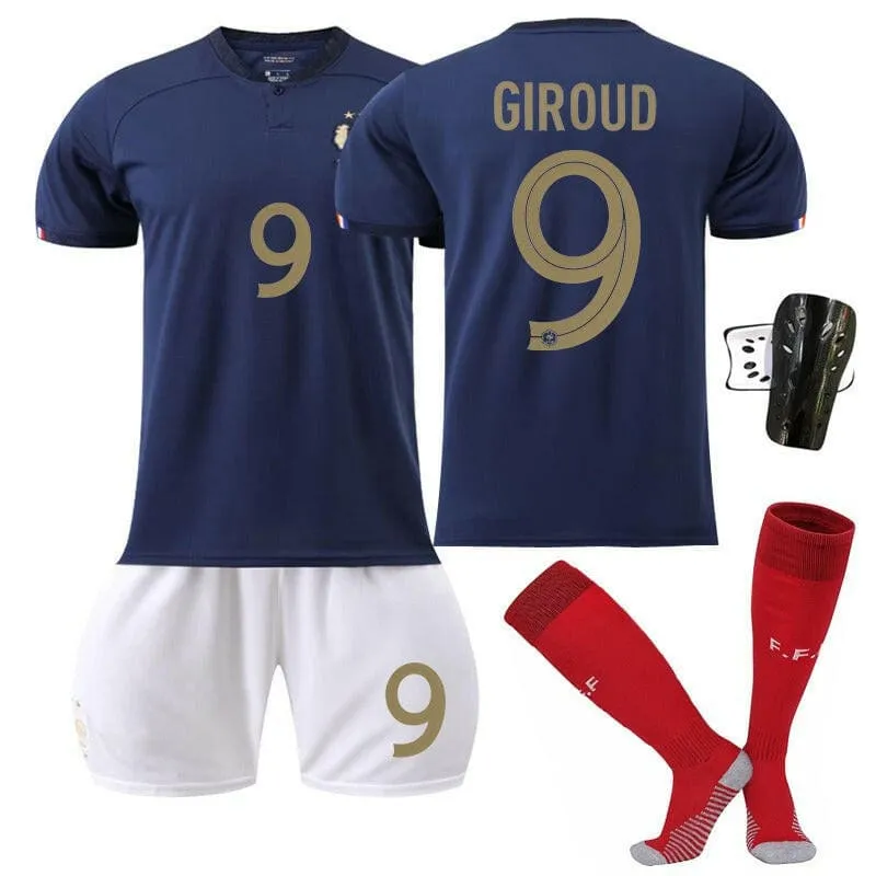 France Home Football Kit with Mbappe's No. 10 Jersey